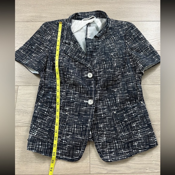 MaxMara Blue White Pattern Short Sleeve Blazer Pantsuit - Picture 13 of 16